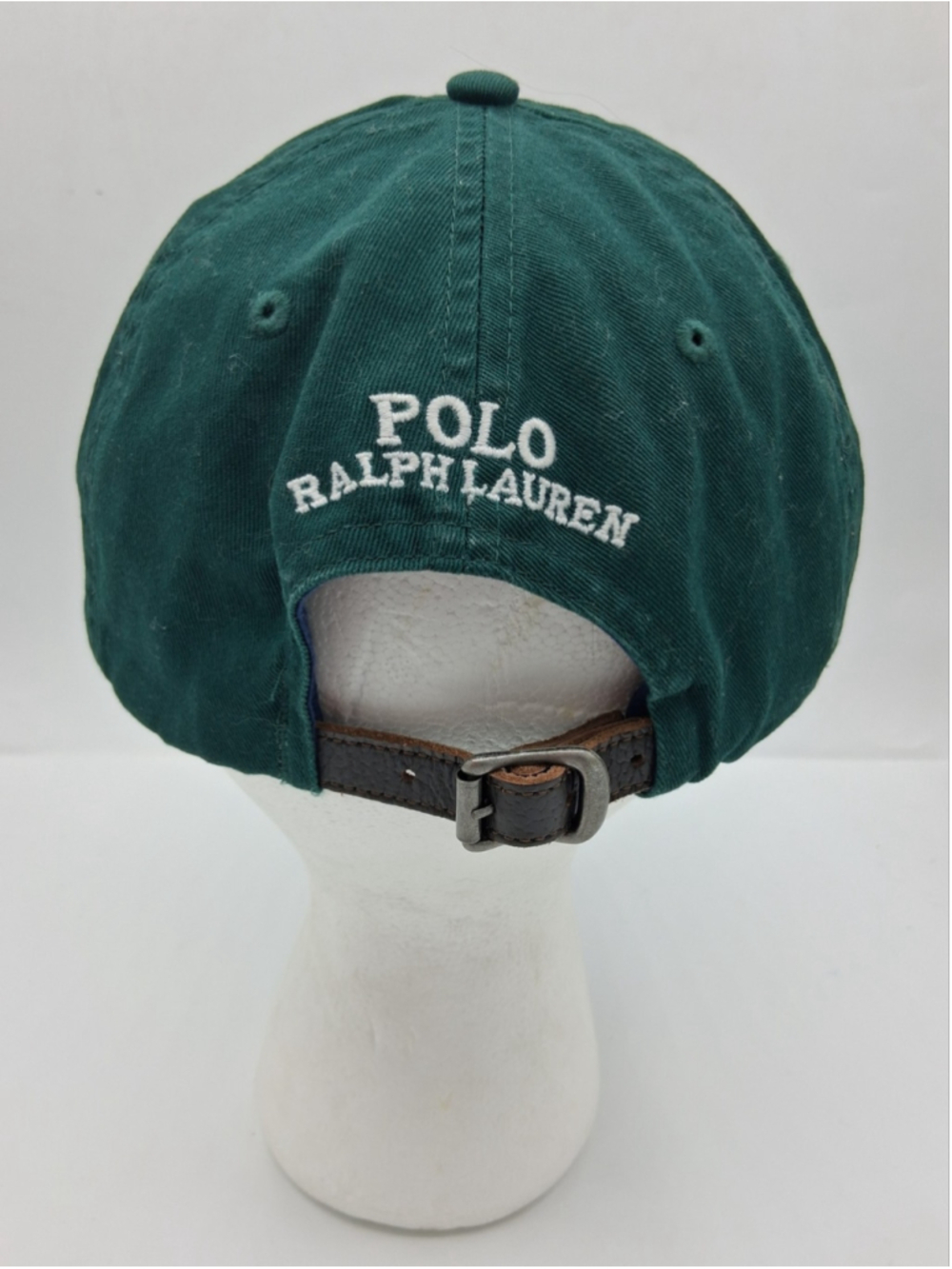 POLO RALPH LAUREN Men's Cap Bear Hat Green Leather Strap Preppy - Picture 4 of 6